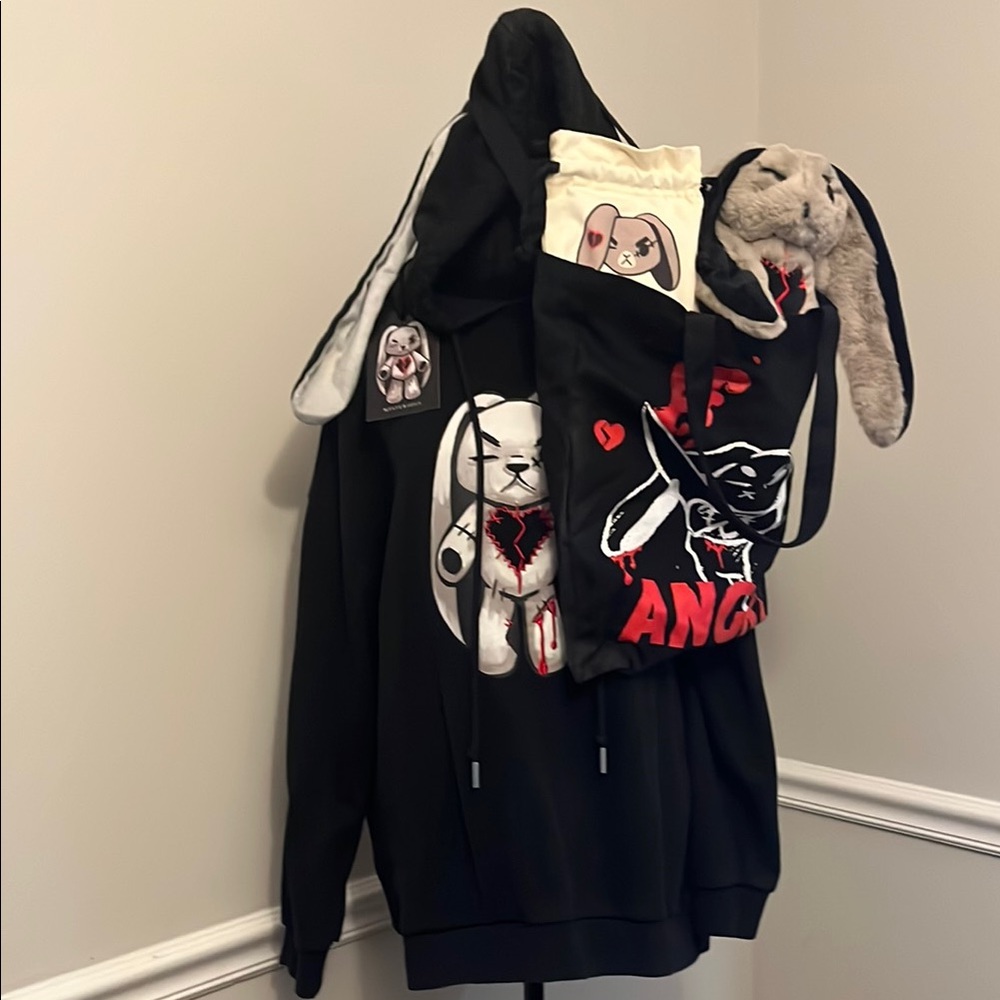 Angry Rabbit hoodie set